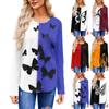 Women's Fashion Printed Round Neck Long Sleeve T-shirt Casual Autumn Tops