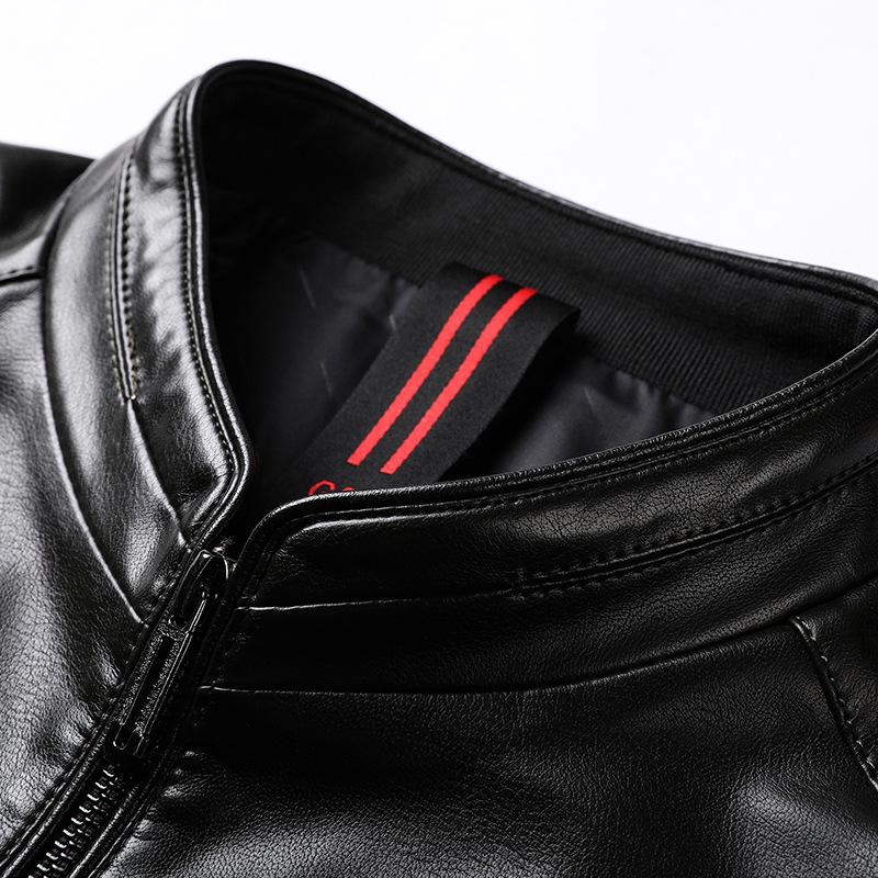 Кожаная куртка, мужская осенне-зимняя новая мужская куртка с воротником-стойкой, мягкая кожаная куртка, мужская свободная повседневная кожаная куртка