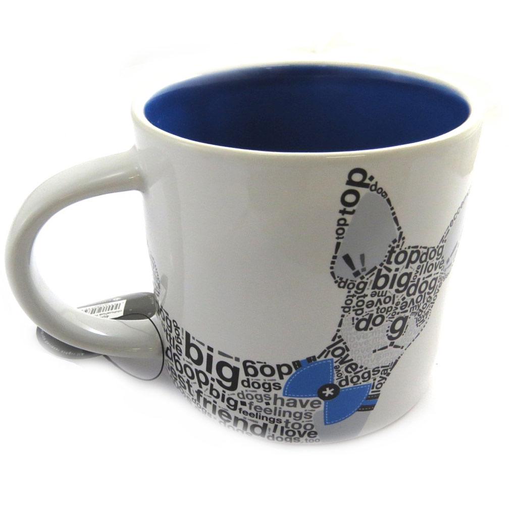 Les Trésors De Lily [M9881] - Ceramic Mug 'Wild About Words' (Chihuahua) Blue