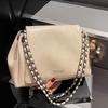 Повседневная модная простая сумка-тоут через плечо на цепочке большой вместимости, женская осенняя новинка