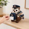 DIY Tissue Box Cover Kit Kit, Owl Shape, Soft Textures Patchwork Jungle Animal Craft Sewing Handmade for Handicraft Enthusiast Beginners Woodland
