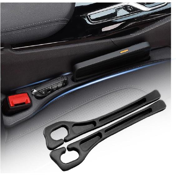 2PCS Car Seat Gap Filler Organizer With Storage Slots,Upgraded Car Gap Filler For Storing Phones,Keys,Items,Plug & Play No Drop Seat Guard For Cars