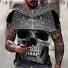 Men's T-shirt Summer Fashion Skull Theme 3D Men Cool Street Print TShirt Horror Series Tough Short Sleeve Men Large Size Top Tee