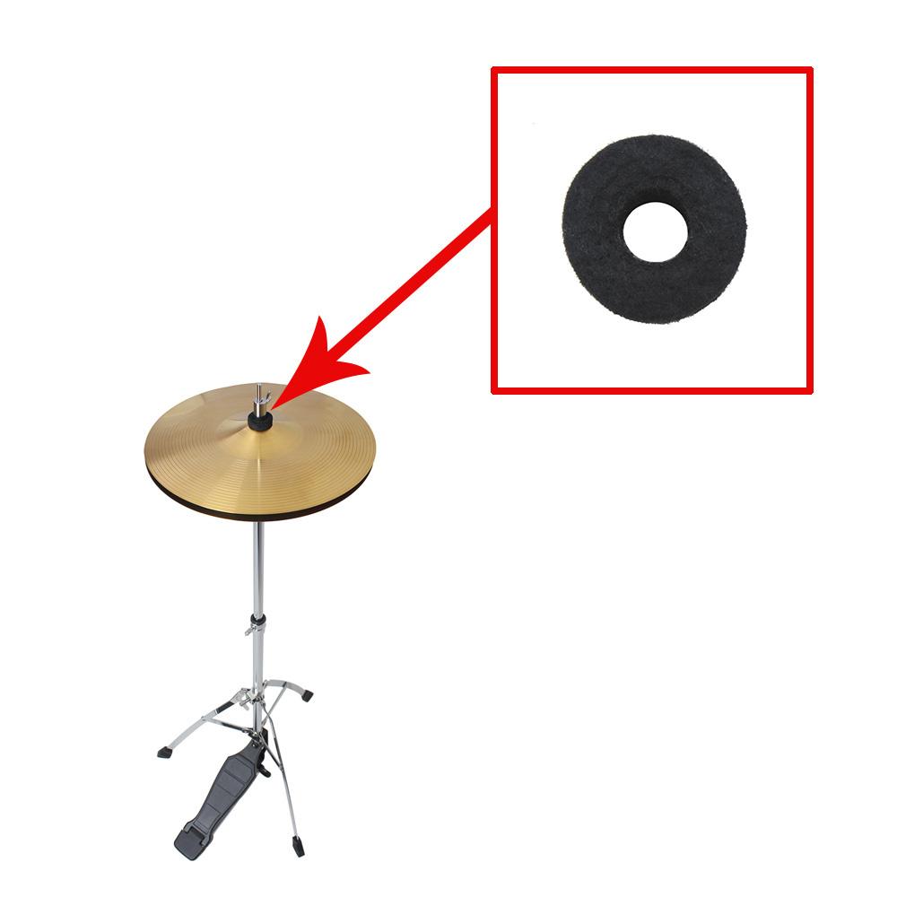 10pcs Drum Cymbal Felt Pads Set Replacement Parts Black Accessory