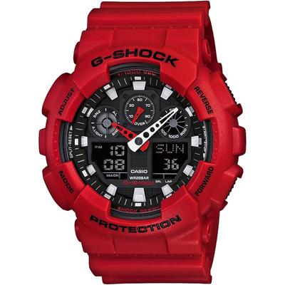 Мужские часы Casio G-Shock GA-100B-4A Красные Прочный Дизайн Водонепроницаемые