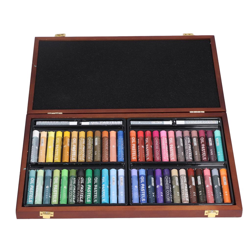 52pcs Oil Pastels 48 Colors Soft Touch Glossy Uniform Attractive Safe Reliable Art Accessories for
