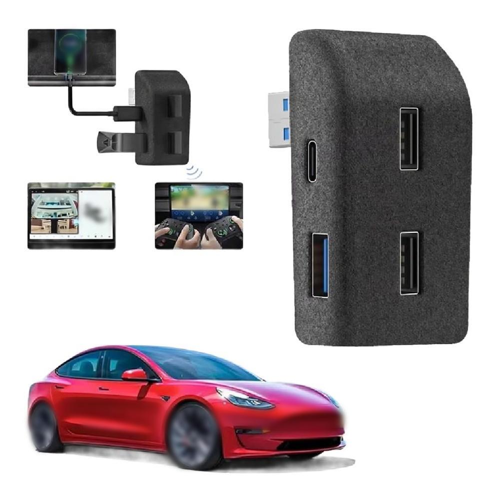 For Tesla For Model 3 Y Glove Box USB Hub 4 Port USB C USB A for Efficient Heat Dissipation and Stable PerformanceGood product