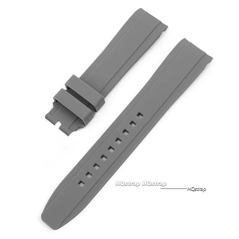 Изогнутый силиконовый ремешок из каучука для браслета часов Citizen для Swatch Мягкий водонепроницаемый ремешок для Rolex 20 мм 22 мм Браслет