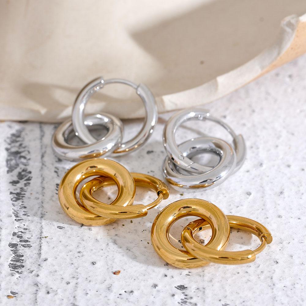 Eetit Круглые полые серьги-кольца из нержавеющей стали, очаровательные металлические серьги с PVD-покрытием 18 К, водонепроницаемые, Высокое качество, повседневные ювелирные изделия, подарок 2023