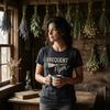 Women's Frequent Flyer T-Shirt Funny Halloween Witch Broom Novelty T-Shirt