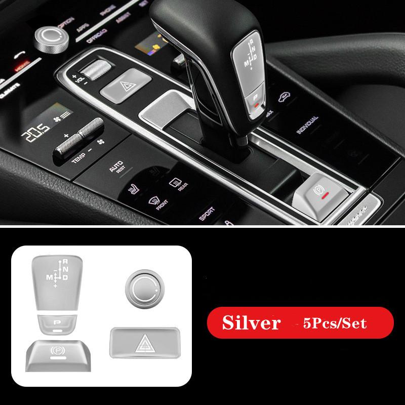5 шт./компл., панель центрального управления автомобиля P, мультимедийная ручка ручного тормоза, сигнальная лампа, кнопка, наклейка для Porsche Cayenne