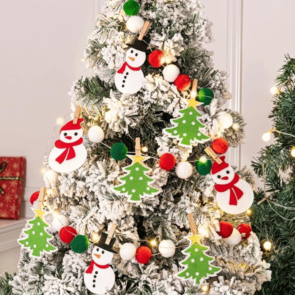 Santa Claus Wall Hanging Banner Cartoon LED Light String Durable DIY Pull Flag Christmas Party