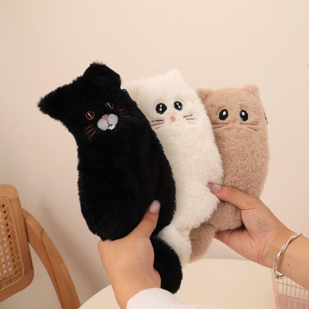 Kawaii Stationery Storage Bag Funny Cat Plush Cat Stationer Bag School Supplies
