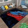 "Red and Blue Alligator Artwork Carpet with Dark Background Design" Suitable for use as an anti-slip for living room bedroom sofas