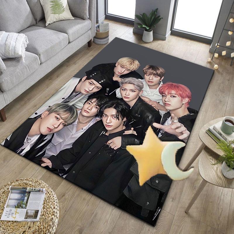 K-pop Group Poses Office Rug Chair Mat, Game Carpet, Suitable for Front Door, Bedroom, Living Room, Desk, Holiday Gift