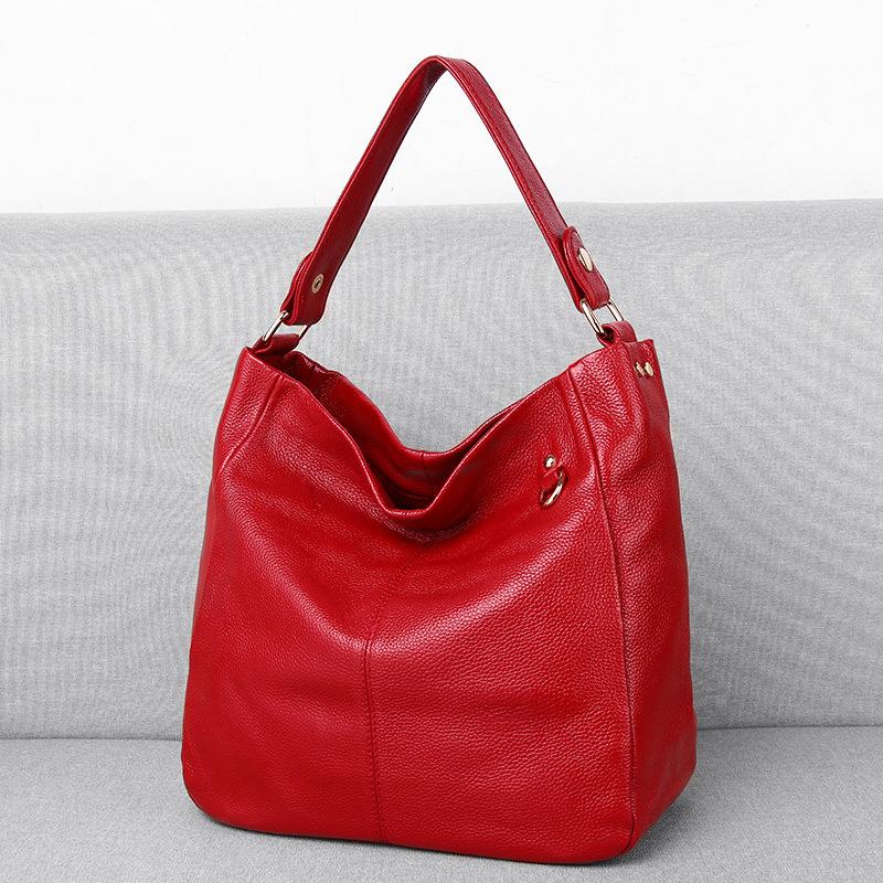 Первый слой коровьей кожи от Feiya — простой и модный, а вместительная сумка-ведро выполнена из мягкой кожи с одним плечом и сумкой через плечо.