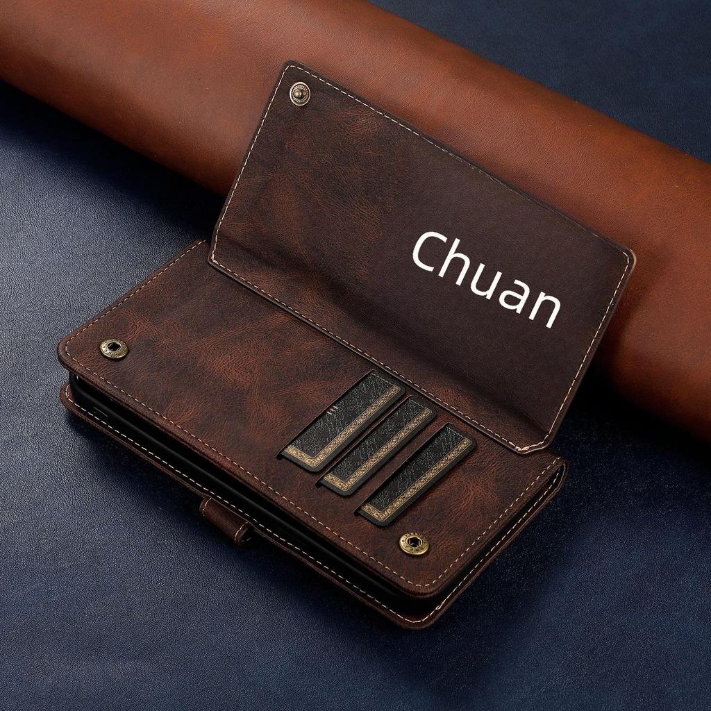 iPhone16 Retro Leather Case for Apple 12 & 14Pro: Flip Phone Protection with Multi-Function Card Slots