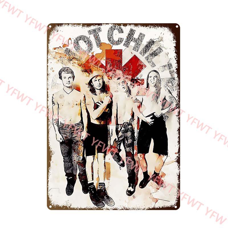 Ретро-плакат музыкальной группы, металлическая табличка, жестяная табличка, винтажная рок-н-ролльная тарелка для домашнего бара, декоративные наклейки, декор стен гостиной
