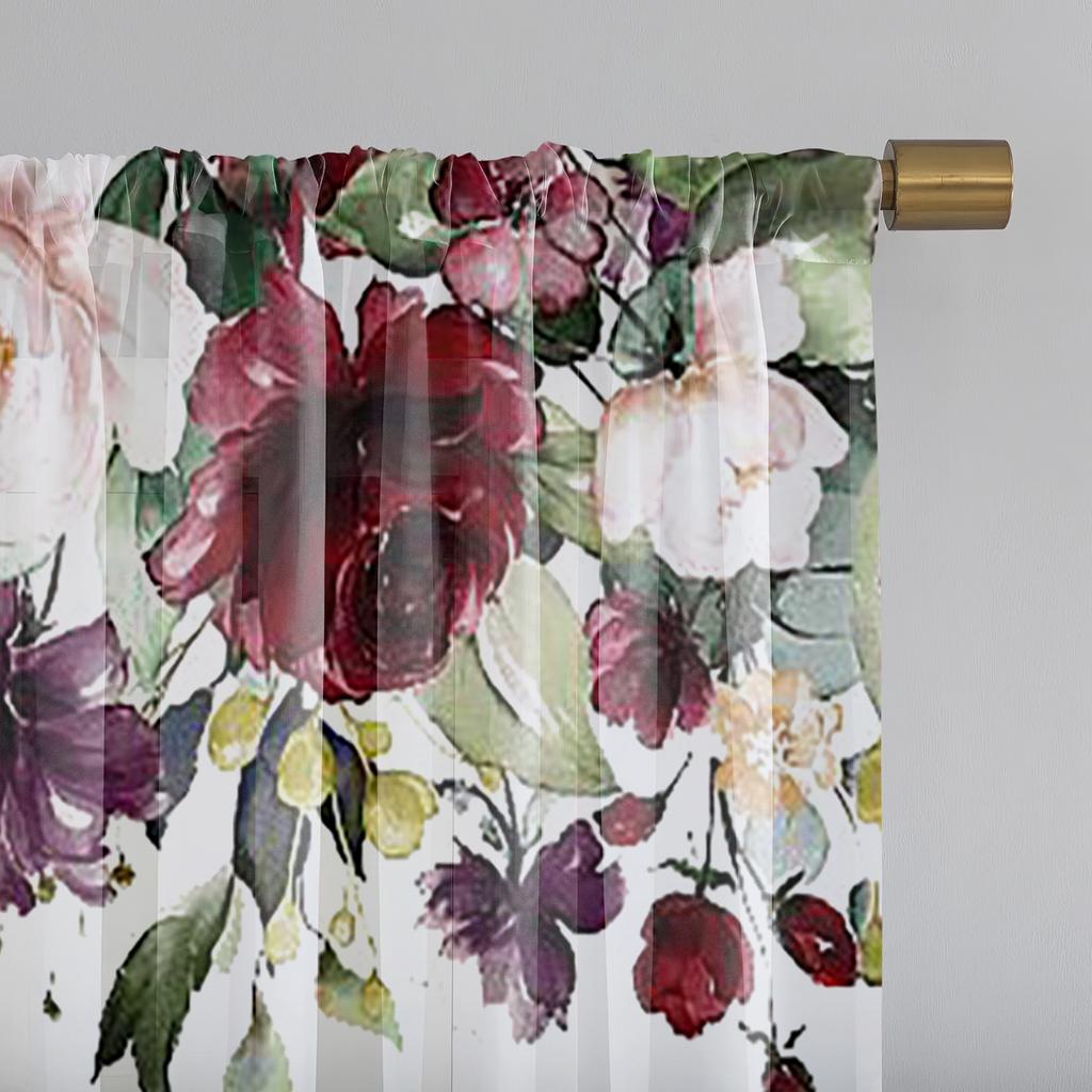 2 шт. HD цифровые малиновые благородные розовые шторы с принтом, украшение дома, стиль, украшение гостиной, спальни, плетение