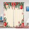 2pcs,Curtains Christmas Ornaments Red Bow Watercolor (2) Modern Contemporary Curtains Versatile Polyester Fabric Curtains