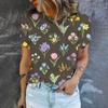 2024 женская футболка, летняя модная футболка, популярная элегантная футболка с принтом, футболка большого размера для отдыха, футболка с круглым вырезом