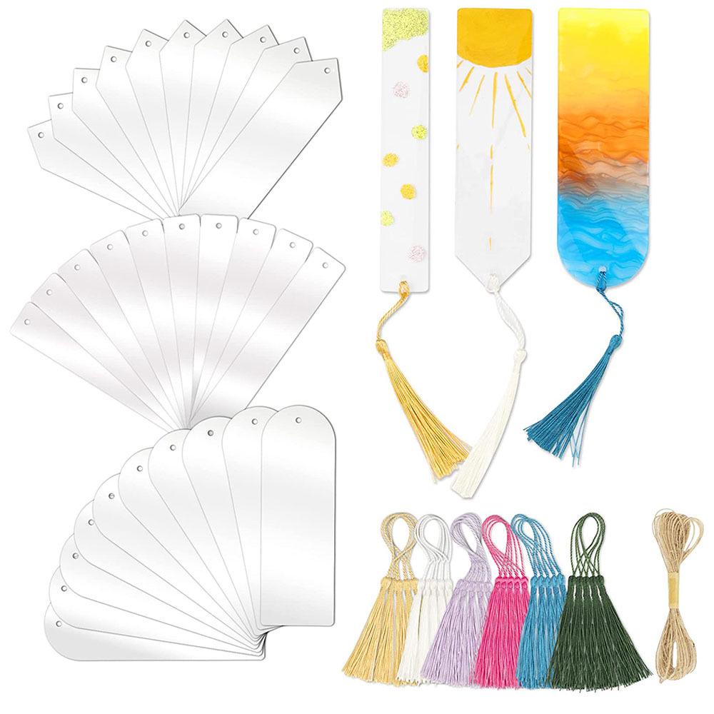 DIY Acrylic Bookmark Blanks: Transparent, Tassel-Ready, Personalized for Painting