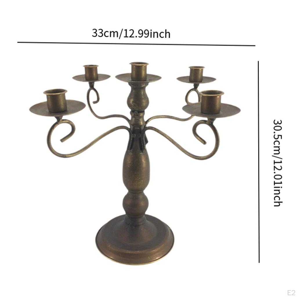5 Arm Candle Holder Metal Candelabra Housewarming Dinner Party Candelabrum Candlestick for Club