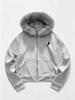 Men Fur Hood Zip Up Jacket, Casual Hooded Sweatshirt with Front Pocket for Street Wear and Weekend Leisure