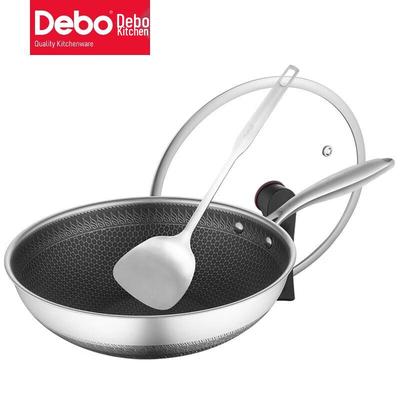 Антипригарная сковорода DeBo из нержавеющей стали 316 с сотовым дном