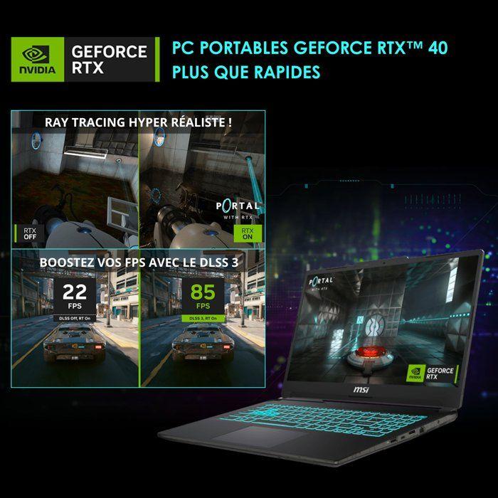 PC Portable Gamer - MSI Cyborg15 A13VE-2479FRNN - Windows 11 - 15,6" FHD144Hz - i5-13420H - RTX4050 - RAM 16Go - SSD 512Go