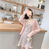 Women's Ice Silk Knitted Cardigan Jacket & Camisole Dress – Lightweight Summer Sun Protection Shawl.