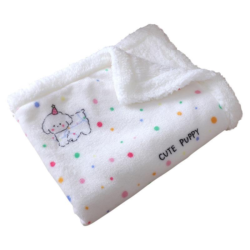 Двусторонний флисовый плед для питомцев, теплый толстый коврик для собак и кошек, уютная подстилка для сна, двустороннее покрывало для питомцев, мягкая подушка для будки