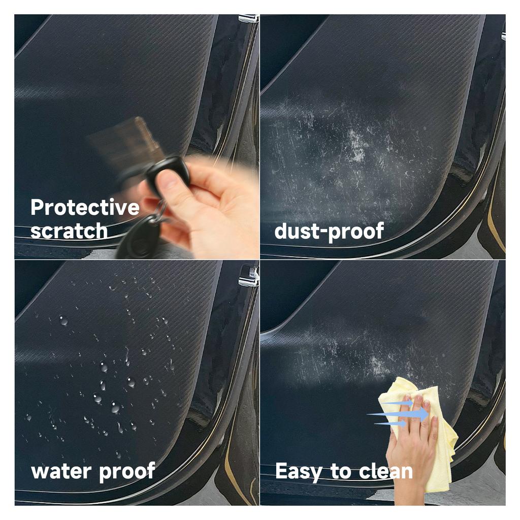 Кожаная защитная пленка для дверей автомобиля, защита от ударов, для Tesla 2022, модель 3 Y, защитные наклейки, карбоновая отделка автомобиля