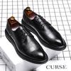 Autumn And Winter Men'S Leather Shoes Business Dress Leather Shoes Men'S Lace-Up Casual Shoes Men'S Shoes Plaid Pointed 3014-G