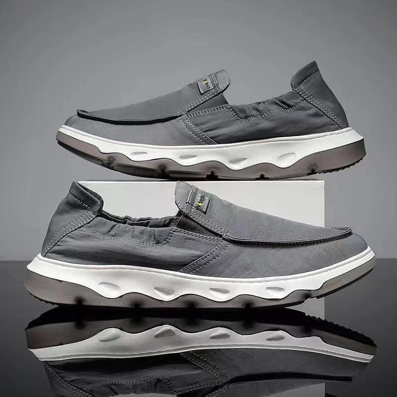 Мужские кроссовки для ходьбы Летние лоферы без застежек Дышащие повседневные однотонные кроссовки Большие размеры Туфли на плоской подошве Zapatillas Deportivas Hombre