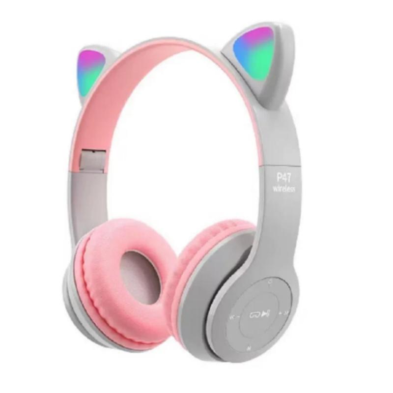 P47M Cat Ear Glowing Headband Bluetooth Earphones Cartoon Popular Cute Universal Mobile Wireless Bluetooth Headphones