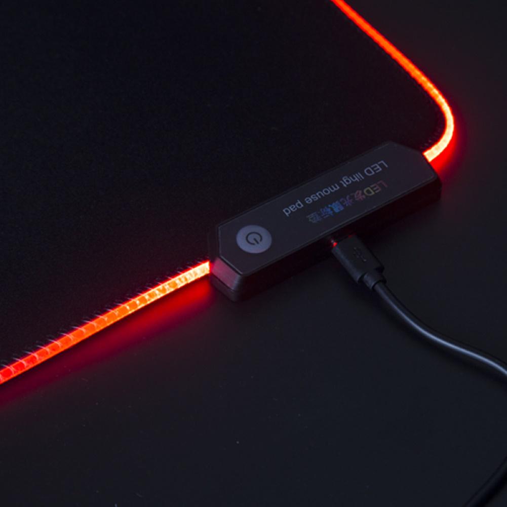LED Luminous Colorful Lights RGB Gaming Mouse Pad Keyboard Mat For Computers