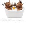 Gift for Scottish Cow Fans Highland Figurine Cows Toasting in Bathtub Resin Statue Creative Desktop Ornament Cute Farm Animal Tabletop Bathroom Home