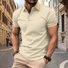 Men's Fashion Polo Shirt Colour Blocking Buttons Top Men's Sports Polo Shirt New Short-sleeved Body Shirt