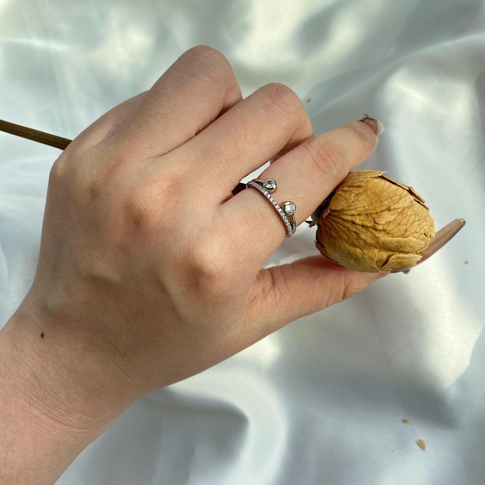 Tancise Women Classic 925 Sterling Silver Zircon Ring Ladies Jewelry Wedding Promise Party Gift