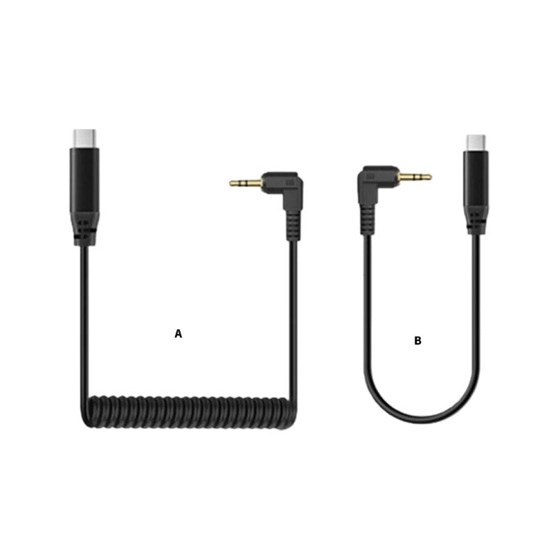 Прямой угол 3,5 мм штекер на USB C штекер Аудиокабель Hi-Fi передача звука для смартфонов, планшетов, ноутбуков Спиральный/Прямой