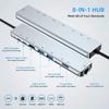 8 in 1 USB Type C To RJ45 Ethernet Adapter Hub with 4K HDMI,TF/ SD Card Reader, USB-C, PD Charging, 2 USB-A for MacBook and More