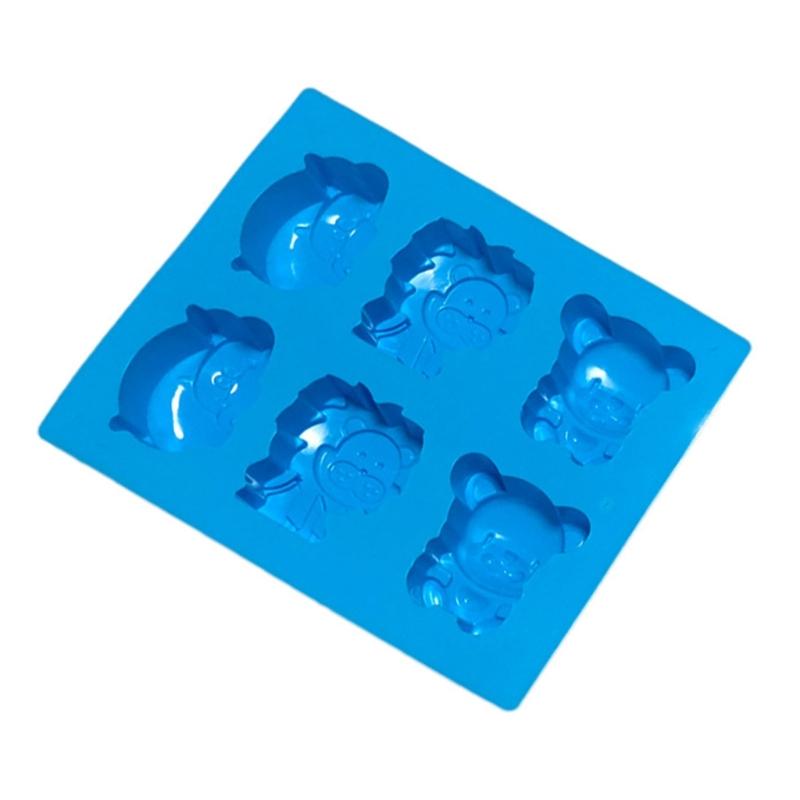 2 Pack Food Grade Silicone Baking Molds Set With 6 Cavity Animal Shape Lions Hippo Bear For Homemades Chocolate Ice Jellies