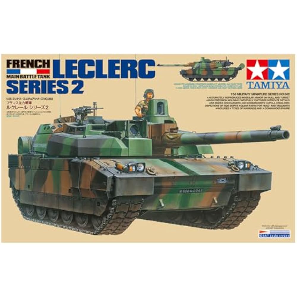 TAMIYA 1/35 Военная миниатюра Серия Нет. 362 Французский основной боевой танк Леклер Серия 2 Пластиковый Мо...