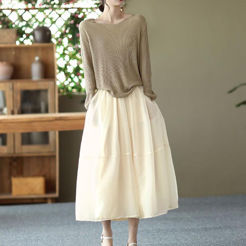 Half-body Skirt Women Summer Casual Versatile Elastic Women's Skirt Loose Comfortable Large Size Skirt