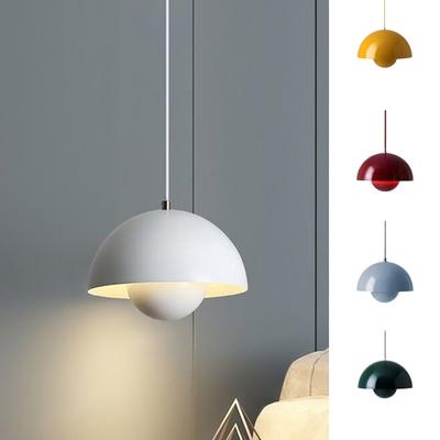 Простой абажур в форме цветка, небольшая люстра, регулируемая длина провода, три цвета света, современный глобус для кухни, столовой, потолочный светильник