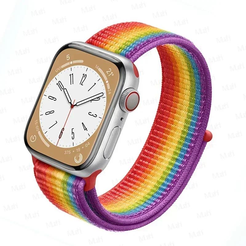 Нейлоновый ремешок-петля для ремешков Apple Watch 46 мм 44 мм 40 мм 45 мм 41 мм 42 мм Спортивный браслет iwatch Ultra 2 49 мм Серии 10 9 8 se 7 6 5 4 Ремешок