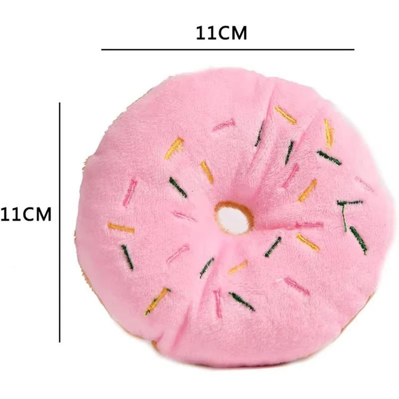 Puppy Chewing Toys Soft Dog Donuts Plush Pet Dog Squeaker Sound Toys for Small Medium Dog Pet Interactive Toys Dog Supplies