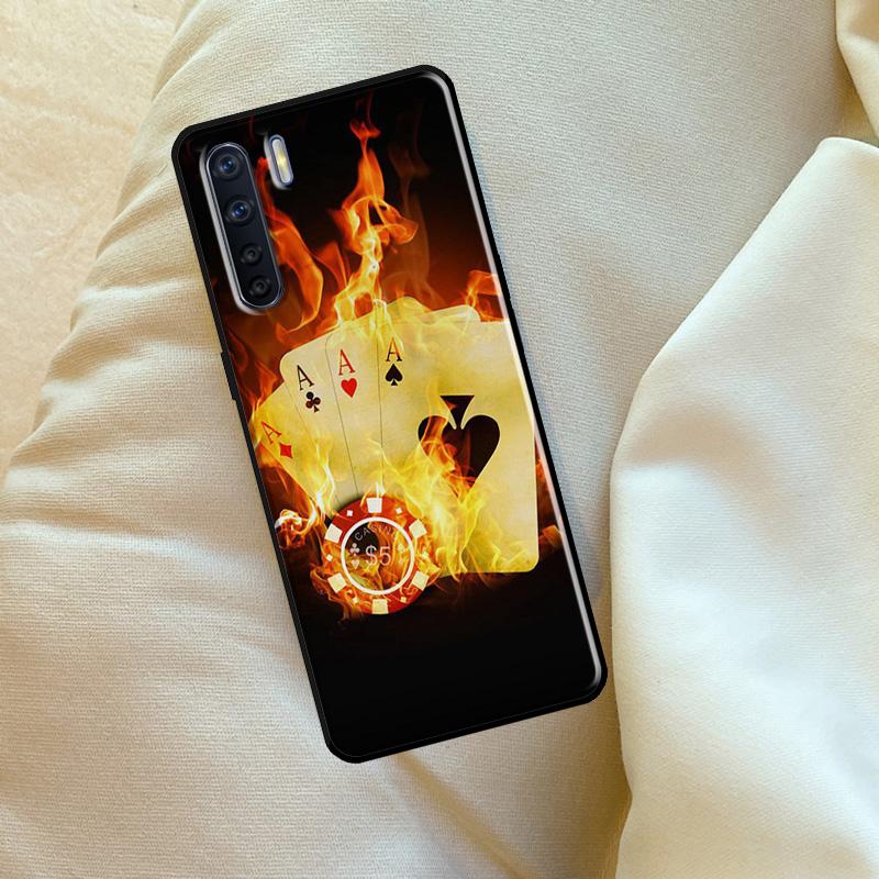 Пики Покер Игральные Карты Туз Искусство Для OPPO A74 A54 A94 A15 A17 A77 A79 A58 A78 A98 A5 A9 A16 A76 A96 A52 A72 A53S A57S Чехол