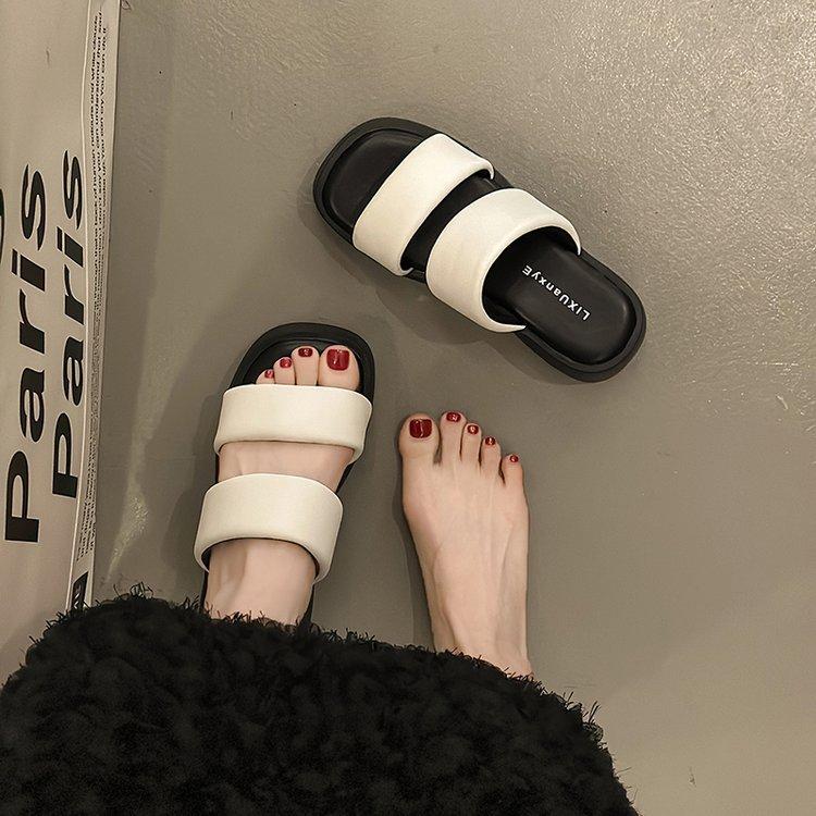 2024 Новые летние тапочки-гладиаторы, сандалии, модные элегантные тапочки с открытым носком на платформе, удобные пляжные повседневные шлепанцы на толстом каблуке